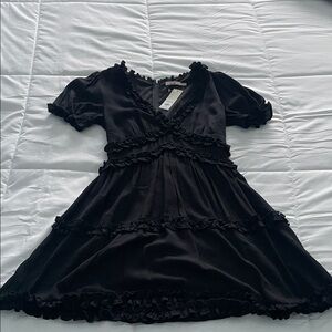 Miami Black Ruffle Mini Dress